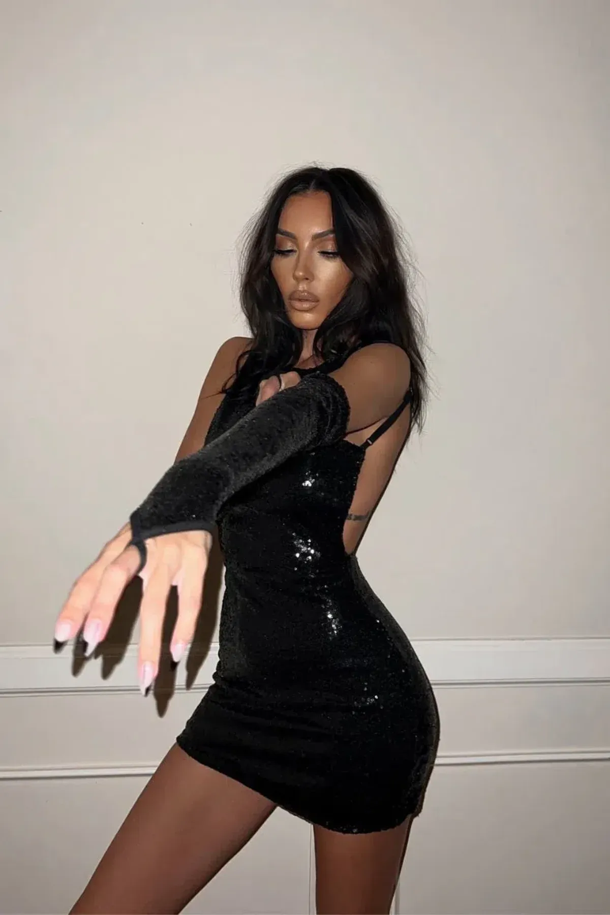 Julz Mini Dress Black for rent on The Volte - main image