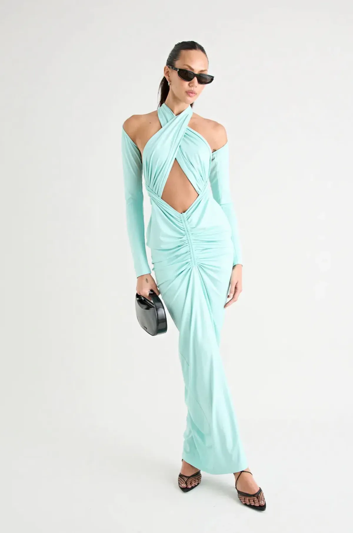 Pfeiffer Victoria maxi dress aqua size 12 L for rent on The Volte - main image