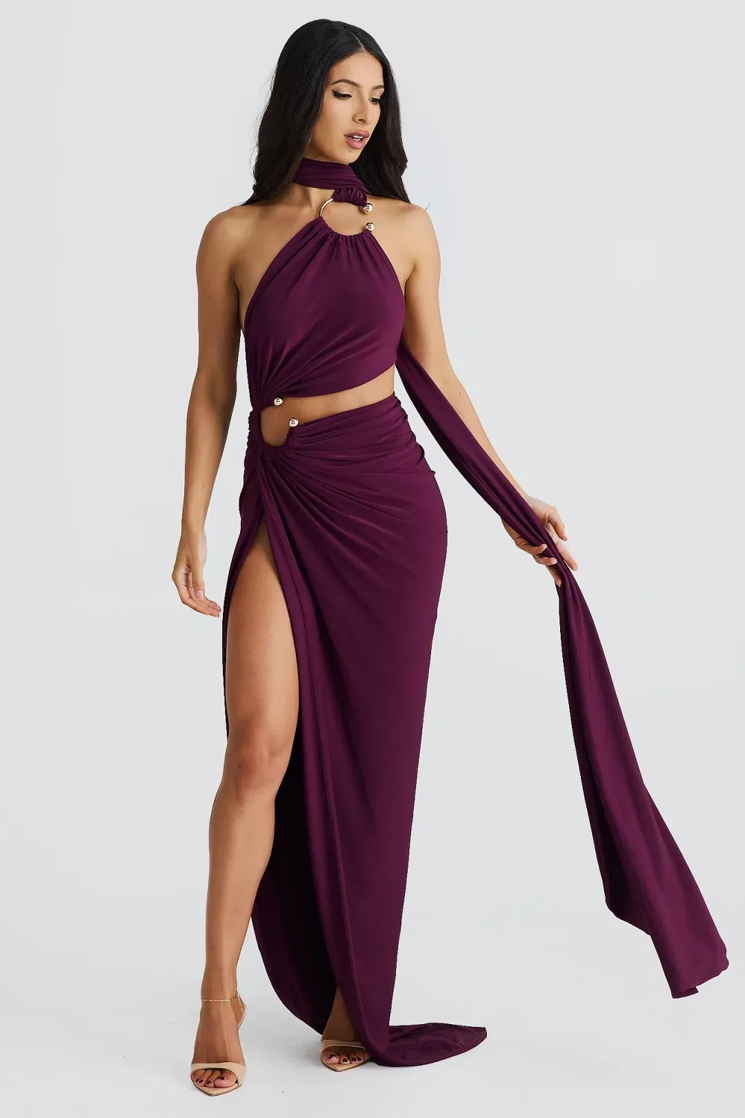 Zahra Mulberry Dress for rent on The Volte - main image