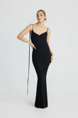 Christina Black Mermaid Gown for rent on The Volte - image 3