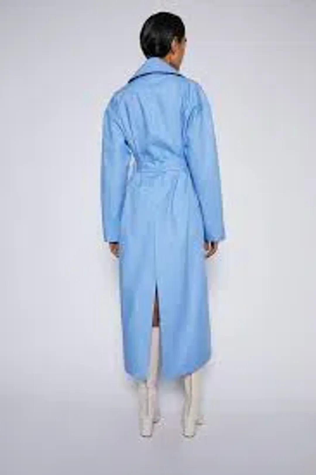 Blue Double Cotton Trench Coat With Belt for rent on The Volte - main image