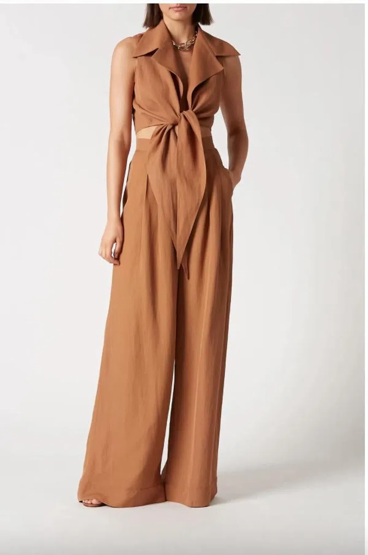 Italian Linen Viscose Cinnamon Set for rent on The Volte - main image