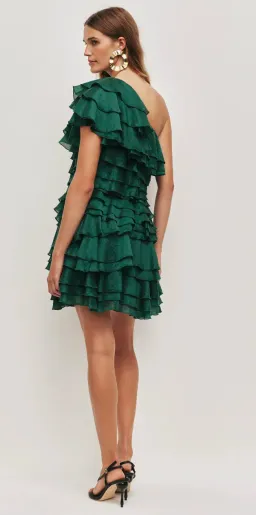 Aje Rosaline Mini Dress Forest Green Size 6 for rent on The Volte - image 2