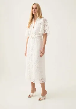 AJE Laicey Paisley midi dress in white Size 14 for rent on The Volte - image 2