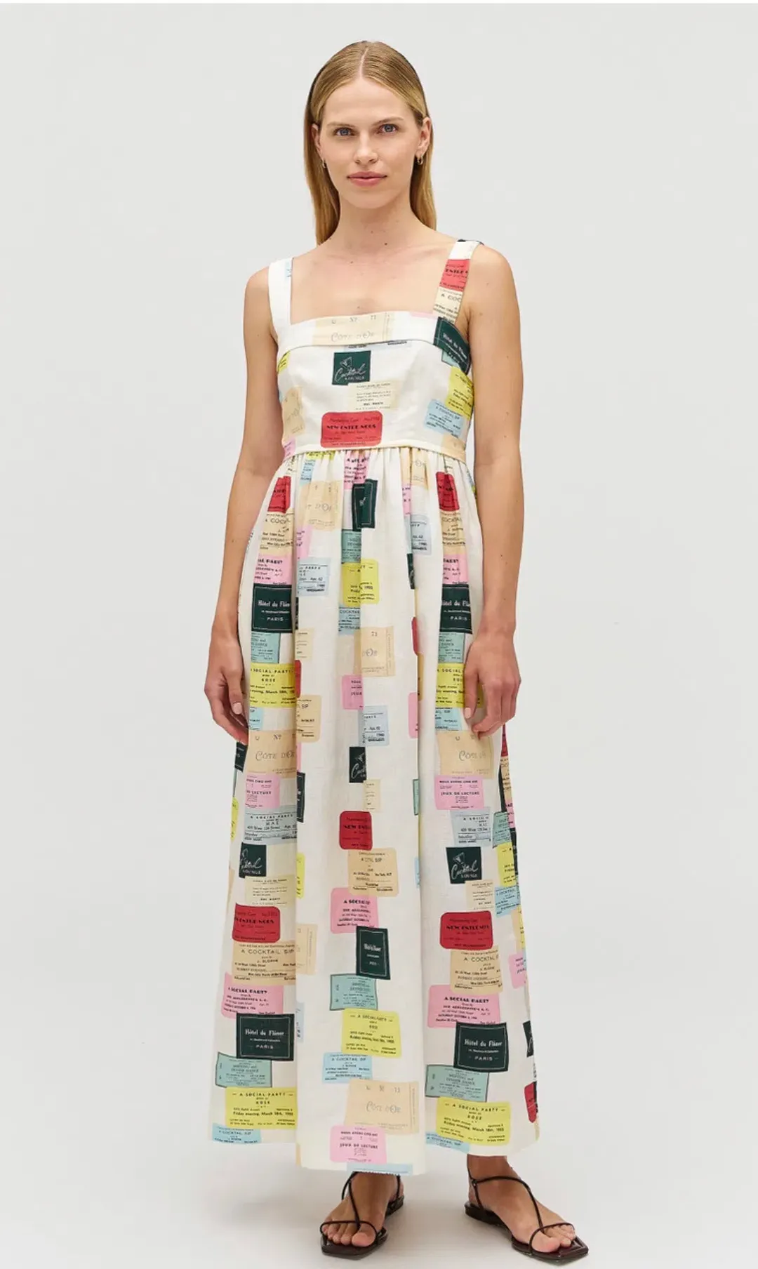 Oroton Invitation Print Sun Dress Sz z8 for rent on The Volte - main image