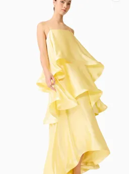 Elliatt Tilly Tiered Maxi Dress in Butter Yellow XS/Fits 6-8 for rent on The Volte - image 2