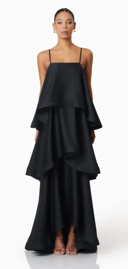 ElliattTilly Tiered Maxi Dress in Black Size XS/6-8 for rent on The Volte - image 1