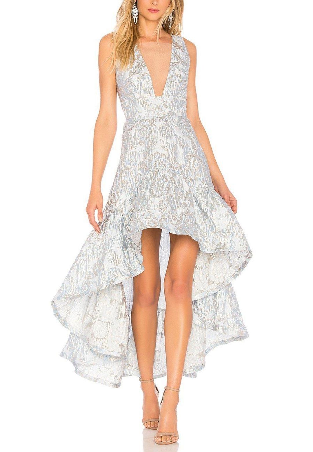 Bronx & Banco Fiona High Low Jacquard Dress size 12 for rent on The Volte - main image