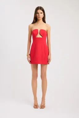Kookai Ariel Low Cut red mini dress size 6  for rent on The Volte - image 1