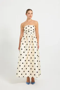 Pasduchas Dottie Midi Dress Cream/Black for rent on The Volte - image 1