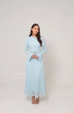 Alaía Muse Diana Lace Dress in Blue Size S / AU 8 for rent on The Volte - image 2