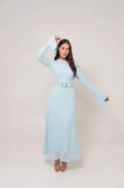 Alaía Muse Diana Lace Dress in Blue Size S / AU 8 for rent on The Volte - image 1