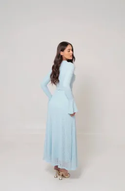 Alaía Muse Diana Lace Dress in Blue Size S / AU 8 for rent on The Volte - image 4
