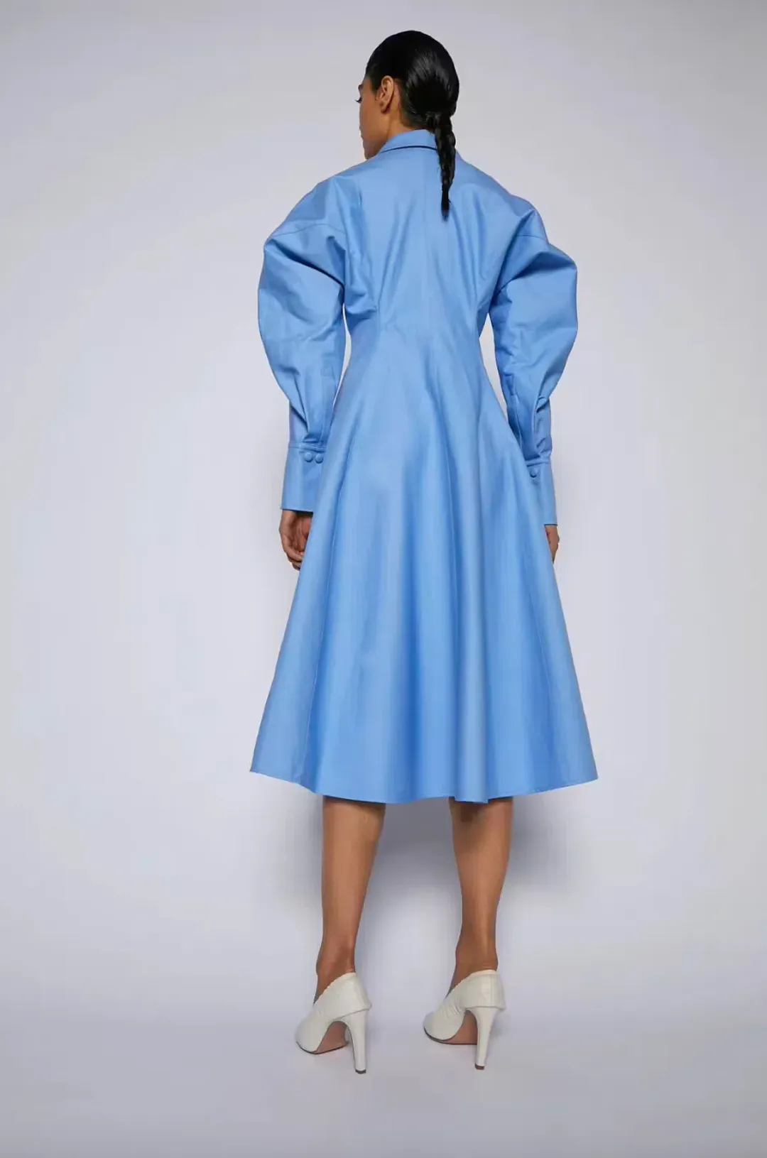 Blue Double Cotton Dress for rent on The Volte - main image