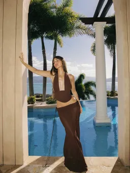 Natalie Rolt  Bronte Top and Allira Skirt in Espresso Brown Size 1 for rent on The Volte - image 1