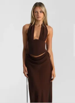 Natalie Rolt  Bronte Top and Allira Skirt in Espresso Brown Size 1 for rent on The Volte - image 9