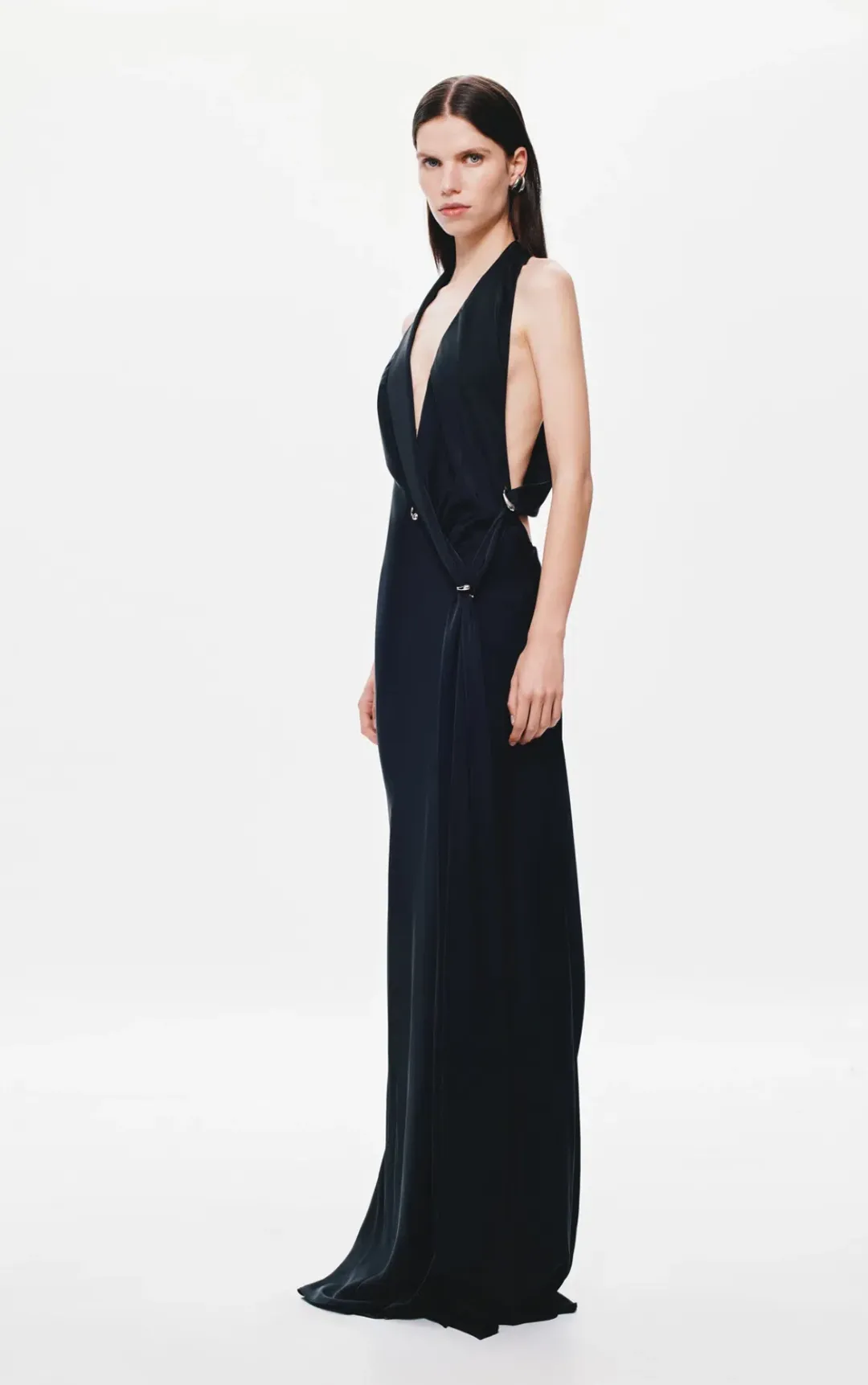 MISHA THE ‘HARLOW’ SATIN DRESS BLACK SIZE S/8 for rent on The Volte - main image