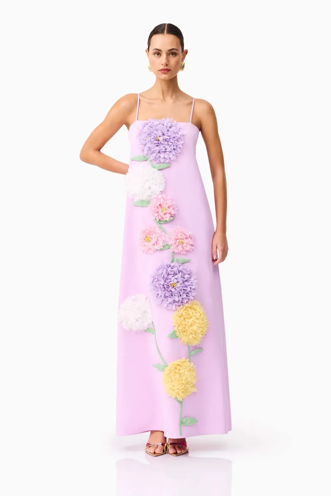 Elliatt Buttercup Embroidered Maxi Dress size 8 Purple for rent on The Volte - main image