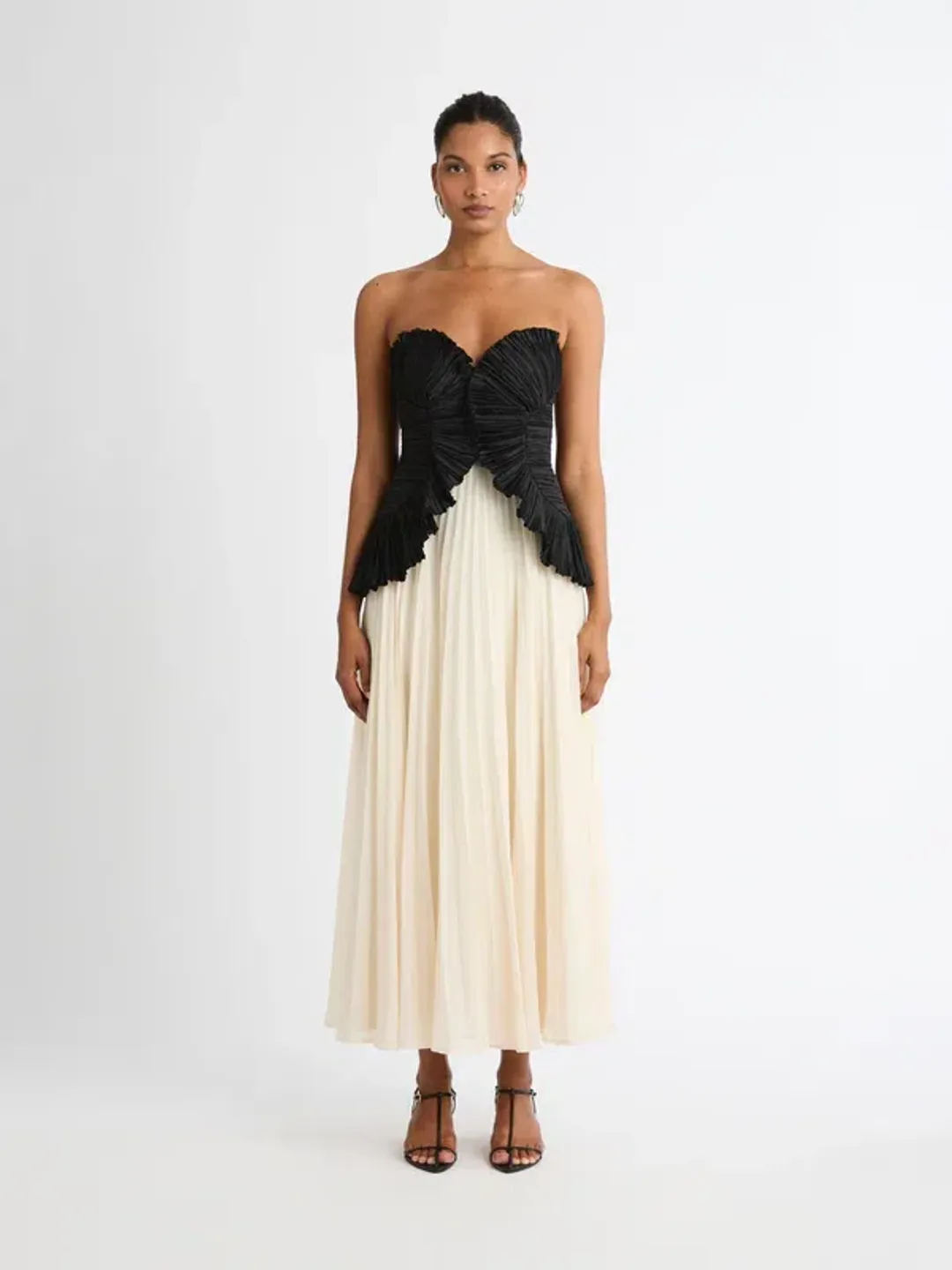 Sheike Soraya Midi Dress size 18 Black Cream  for rent on The Volte - main image