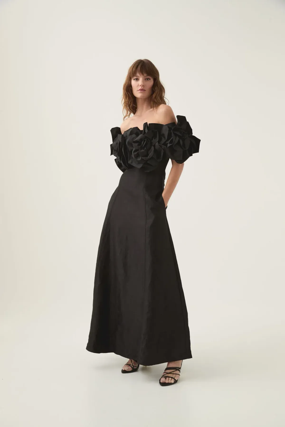 Aje Etta Midi Dress size 10 Black  for rent on The Volte - main image