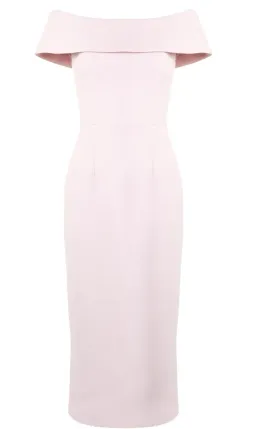 Rebecca Vallance - Amore Off Shoulder Midi Dress Light Pink - 10  for rent on The Volte - image 5