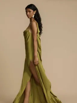 Arcina Ori, Odessa Dress, Pistachio, Size M / 10 for rent on The Volte - image 4