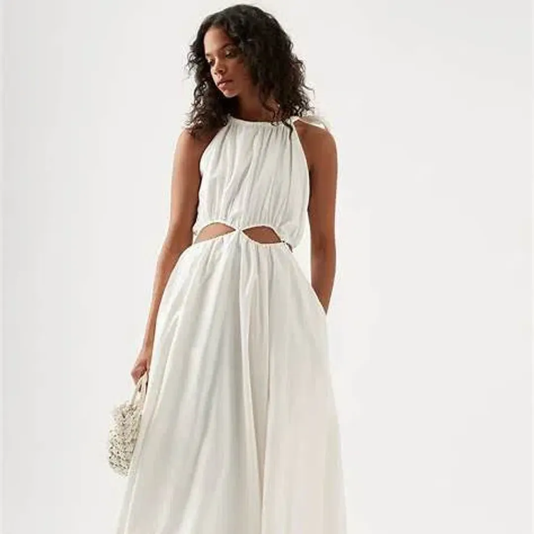 AJE Henriette cutout cotton-twill midi dress	 for rent on The Volte - main image
