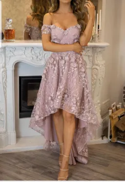 Marian Rahme Rosetta Hi-Low Gown Pink Size 8 for rent on The Volte - image 5