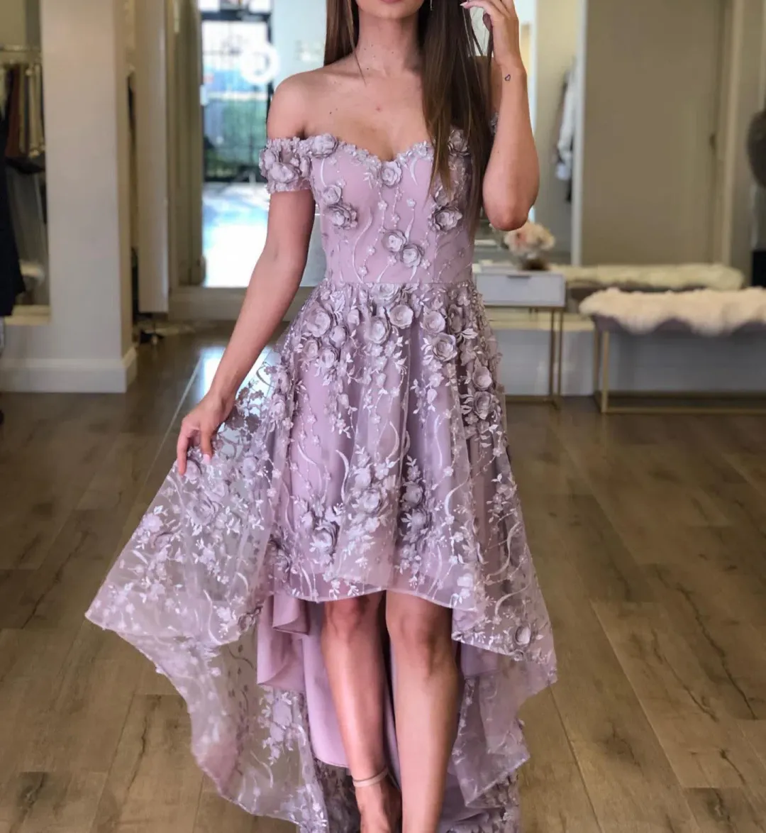 Marian Rahme Rosetta Hi-Low Gown Pink Size 8 for rent on The Volte - main image