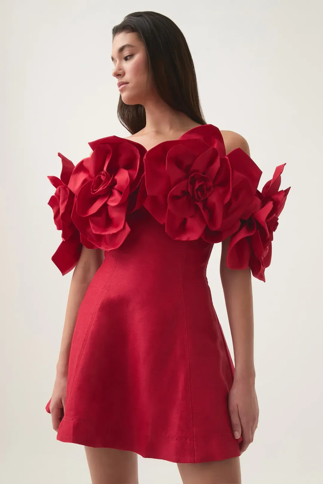 Aje Etta Mini Dress size 14 Red for rent on The Volte - main image