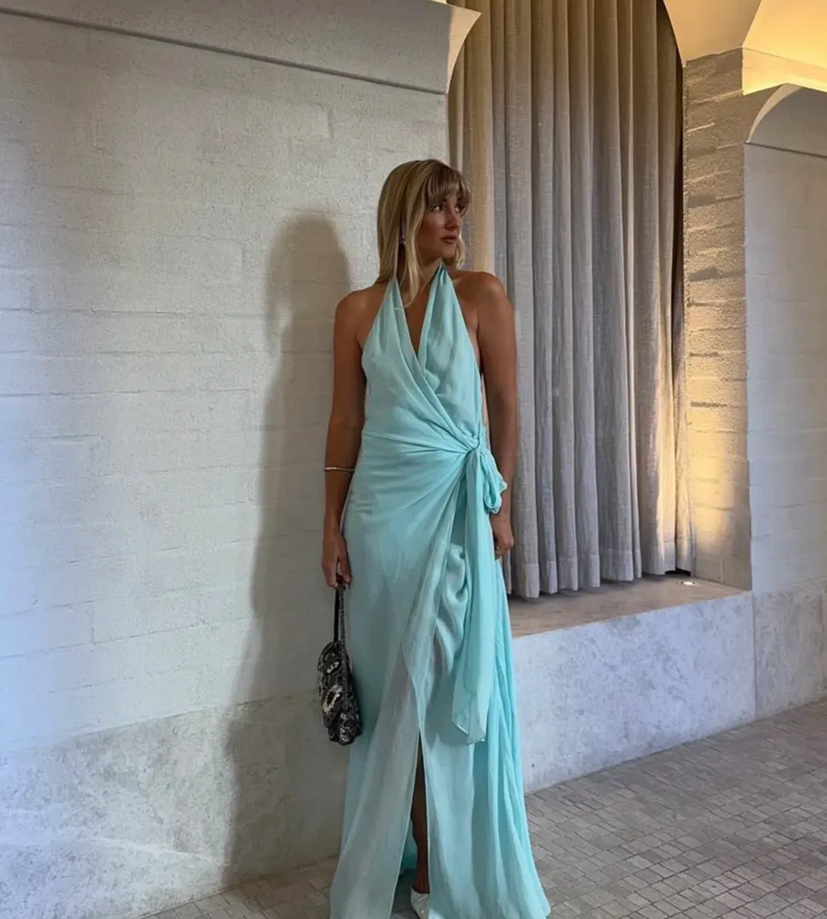 BEC & BRIDGE SONEVA WRAP DRESS ARCTIC BLUE 6 for rent on The Volte - main image