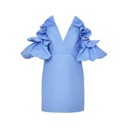 Acler Hitching Mini Dress Blue Size 8 for rent on The Volte - image 6