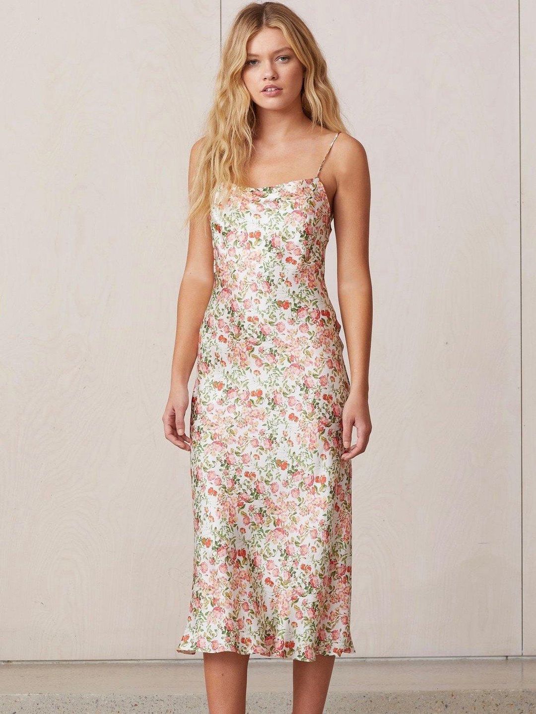Bec & Bridge Camellia Delights Slip Midi Dress Floral Size 10  for rent on The Volte - main image