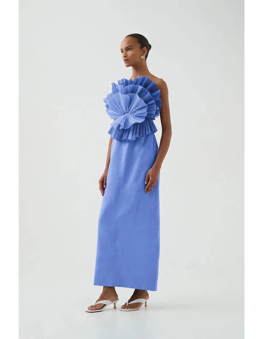 Aje / Kira Midi Dress / Ocean Wave / Size 8 for rent on The Volte - main image
