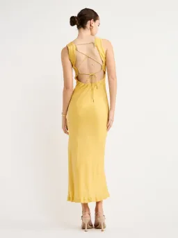 Sovere Arcade Slip Dress In Golden Size 6 for rent on The Volte - image 2