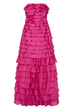 Aje / Fleur Pleated Gown / Magenta / Size 14 for rent on The Volte - image 7