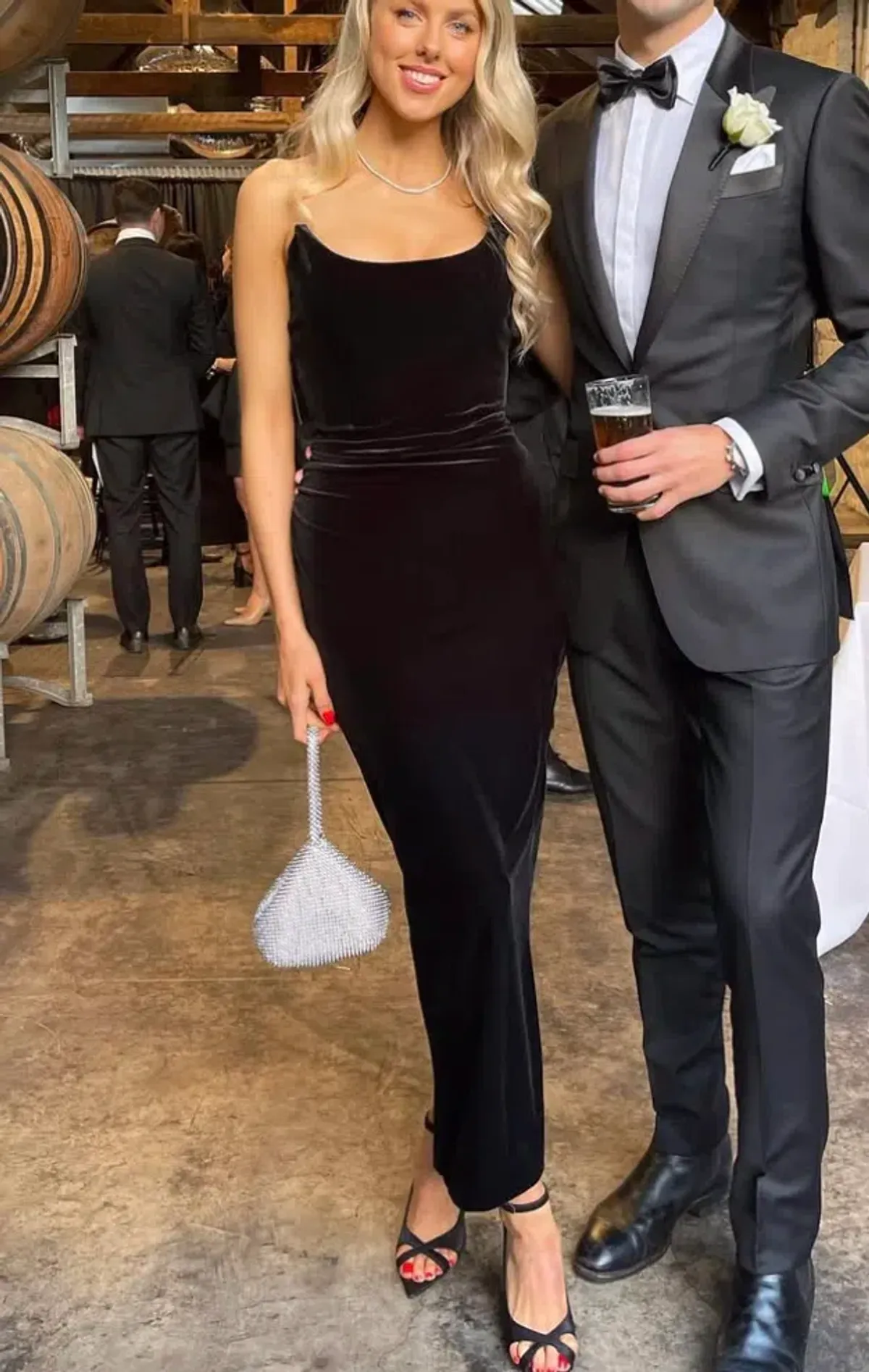 Effie Kats KOI GOWN | Black Velvet for rent on The Volte - main image
