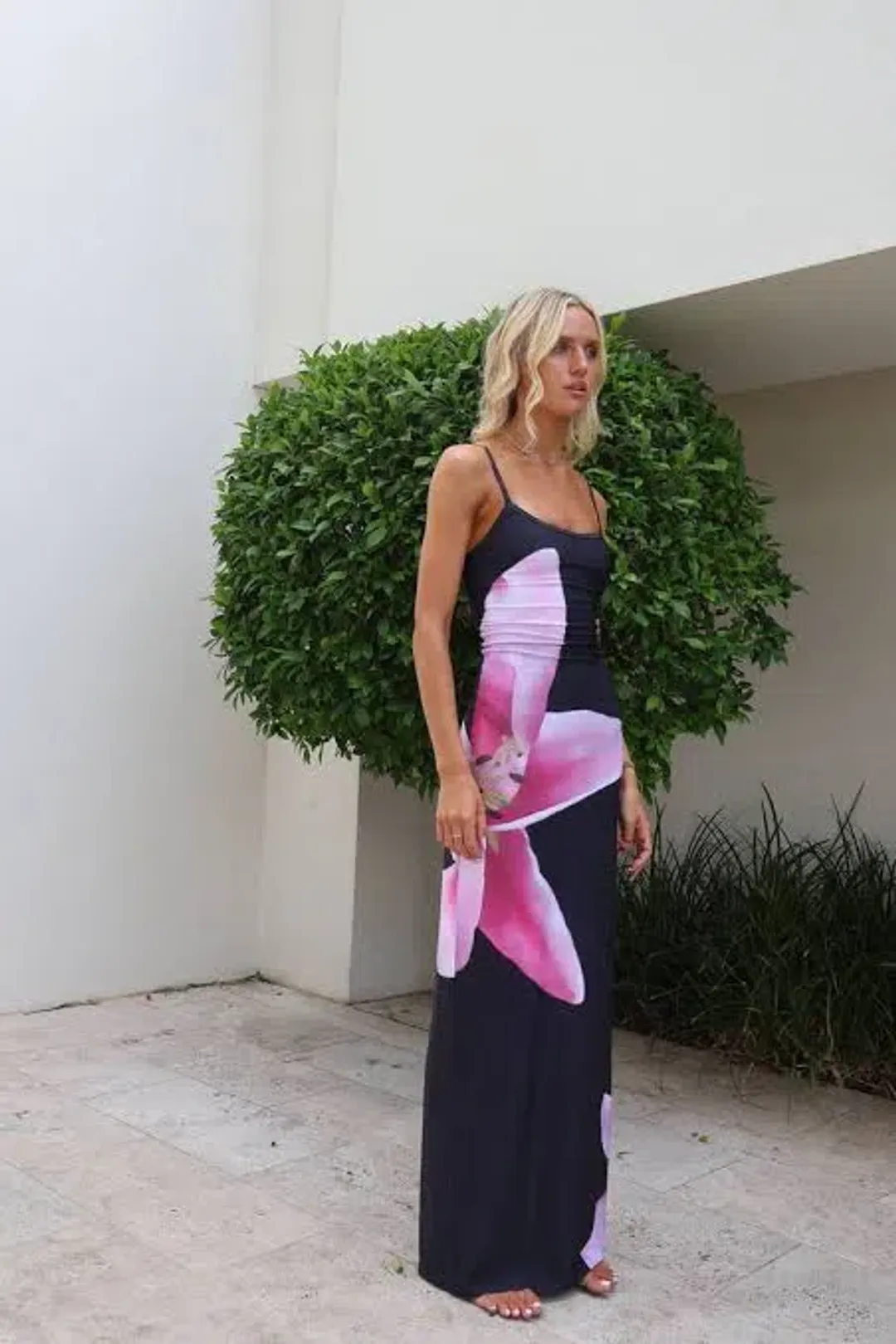 With Harper Lu Lily Floral Maxi Dress Black Pink Small S 8 for rent on The Volte - main image