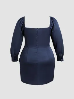 Ruched Navy Mini Dress Size 22 for rent on The Volte - image 2