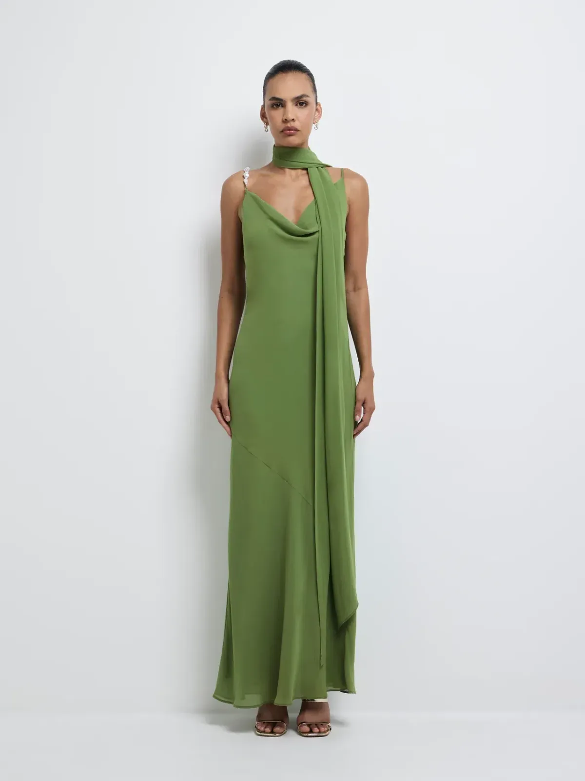 Sheike Anya Maxi Dress Green Size 10 for rent on The Volte - main image