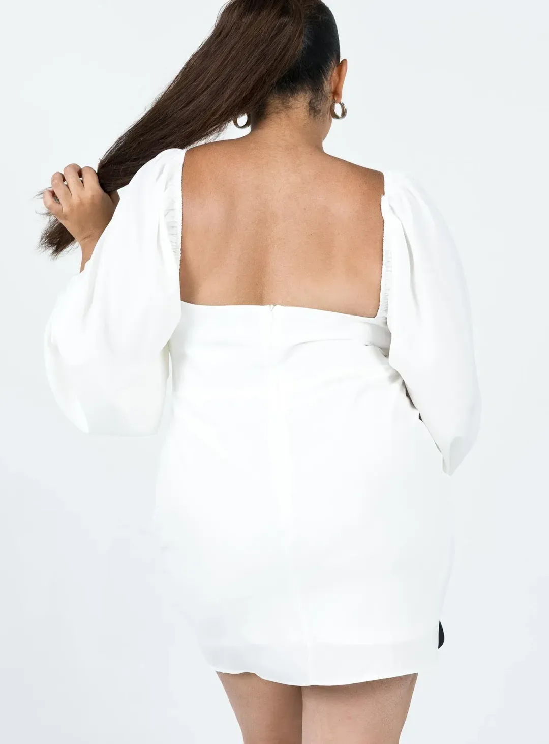 Lillie Long Sleeve Mini Dress White Size 18 for rent on The Volte - main image