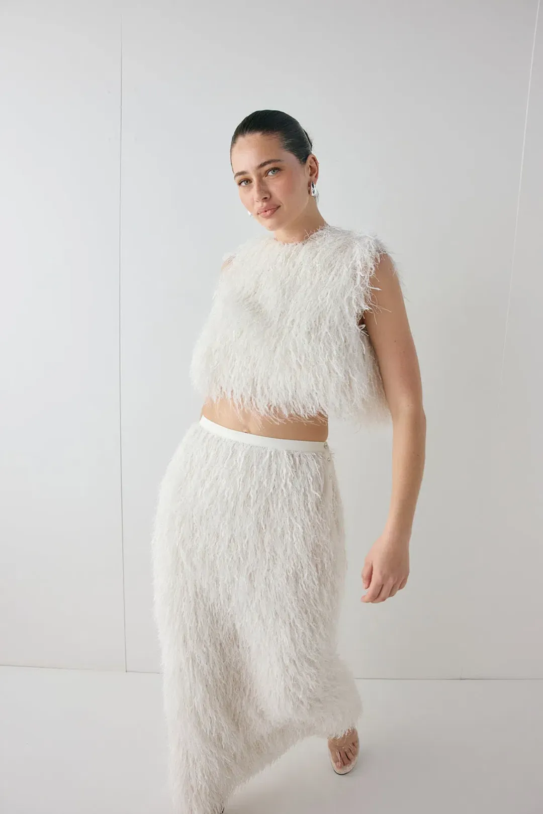 Vrg Grl Vivia Fringe Top & Devyn Fringe Midi Skirt Size 8 for rent on The Volte - main image