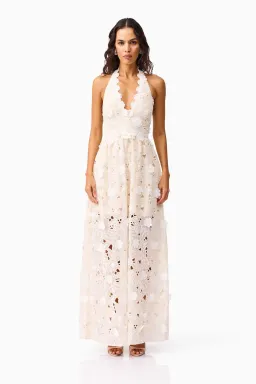 Elliatt Sienna Halter Gown in Cream Size S/AU 8 for rent on The Volte - image 1