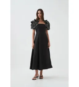 Aje Twyla Midi Dress Black Size 8 for rent on The Volte - image 2