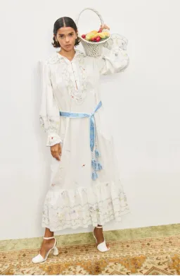 ALEMAIS GIULIA EMBROIDERED MIDI DRESS  BOHO SIZE AU 12 fit 14 for rent on The Volte - image 5