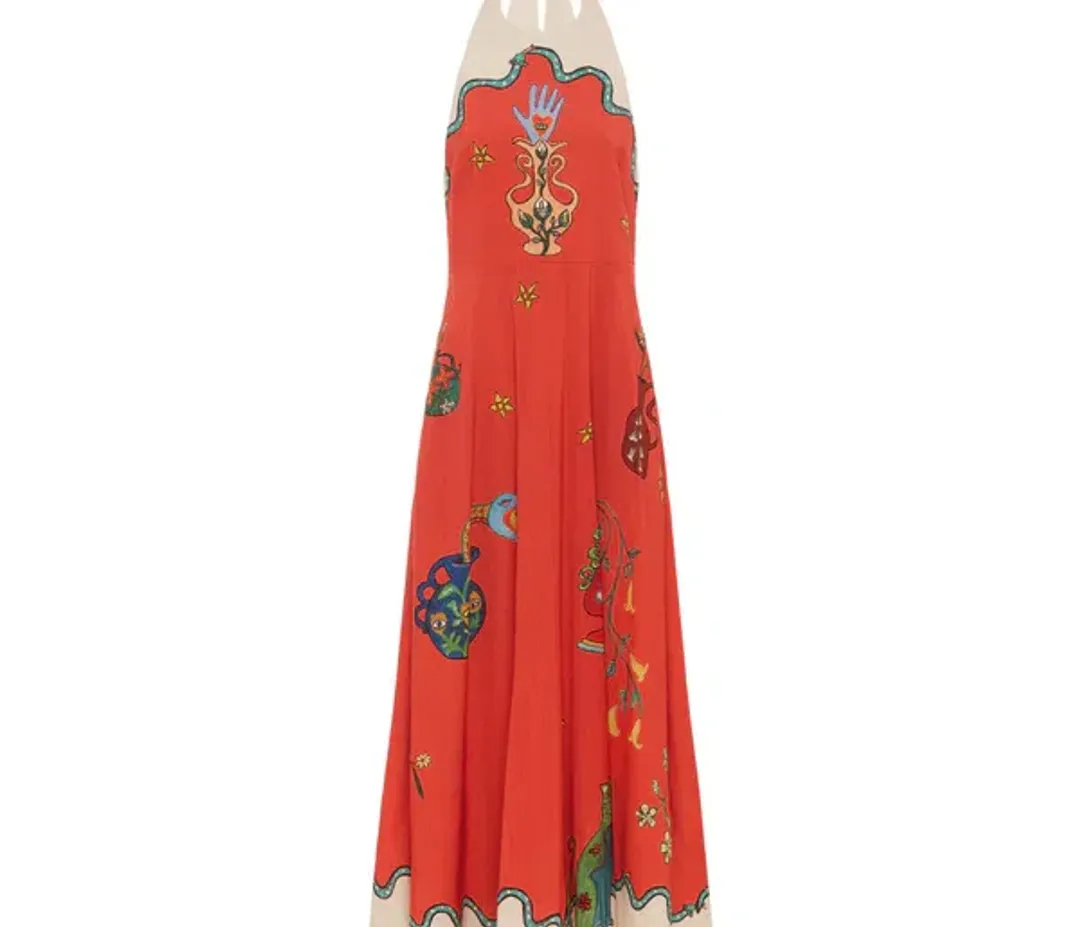 Alemais - Rose Halter Dress for rent on The Volte - main image