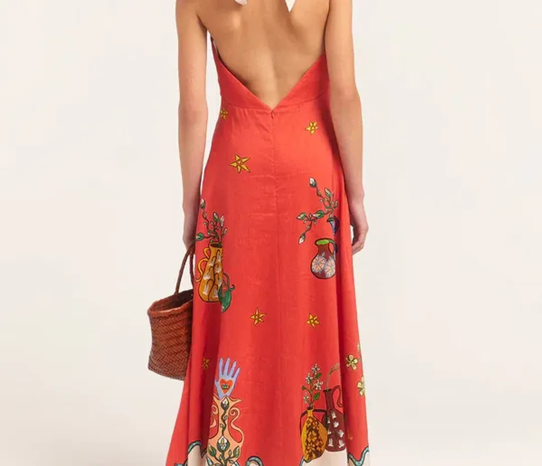 Alemais - Rose Halter Dress for rent on The Volte - main image