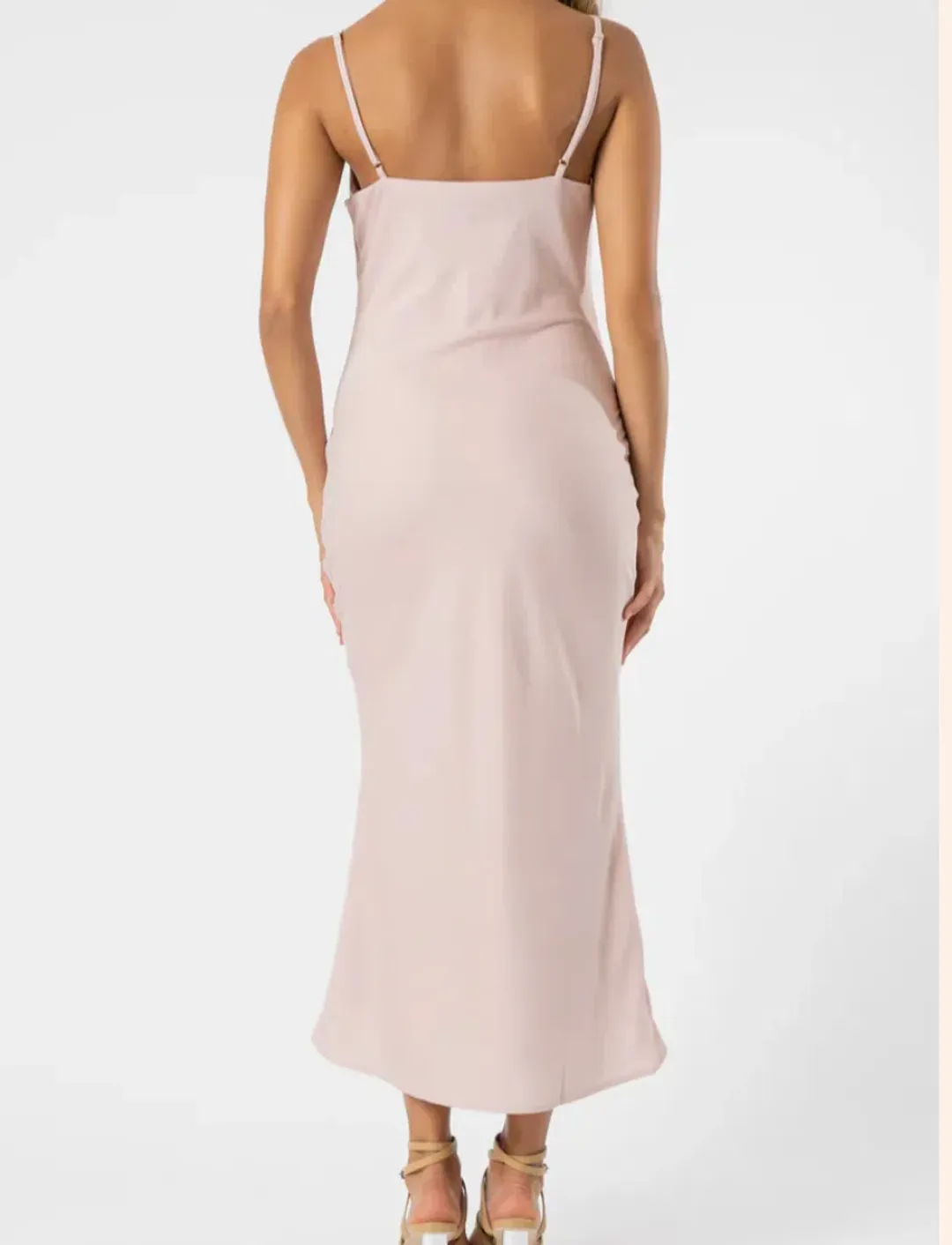 Olive and Ivy  Cowl Midi Dress in Navy (size 10) for rent on The Volte - main image