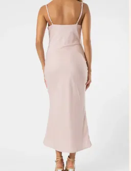 Olive and Ivy  Cowl Midi Dress in Navy (size 10) for rent on The Volte - image 3