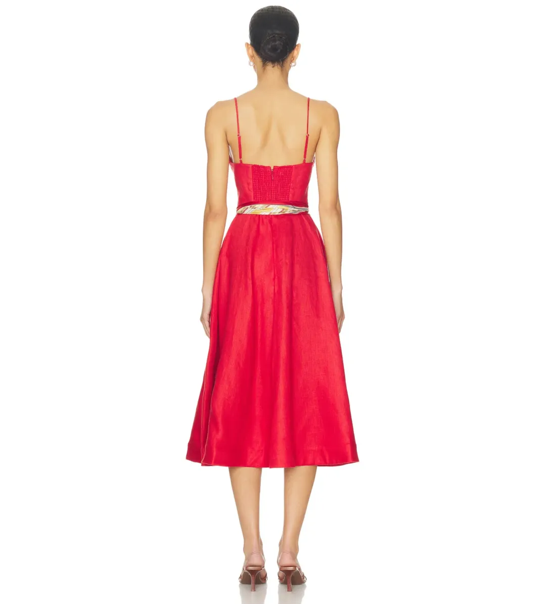 Zimmermann Rebellion Tuck Midi Dress Red Size 2 AU 12 for rent on The Volte - main image